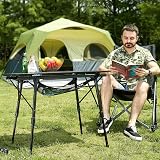 Portal Folding Camping Table 90x53cm Aluminium Rollup with Adjustable Legs view 2