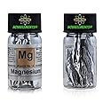 Magnesium Metal Element 12 Sample Mg, Pure Shiny Flakes 99,99% Fulfilled Labeled Glass Vial
