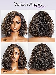 LUVME HAIR 12" Curly Glueless Wigs Human Hair Pre