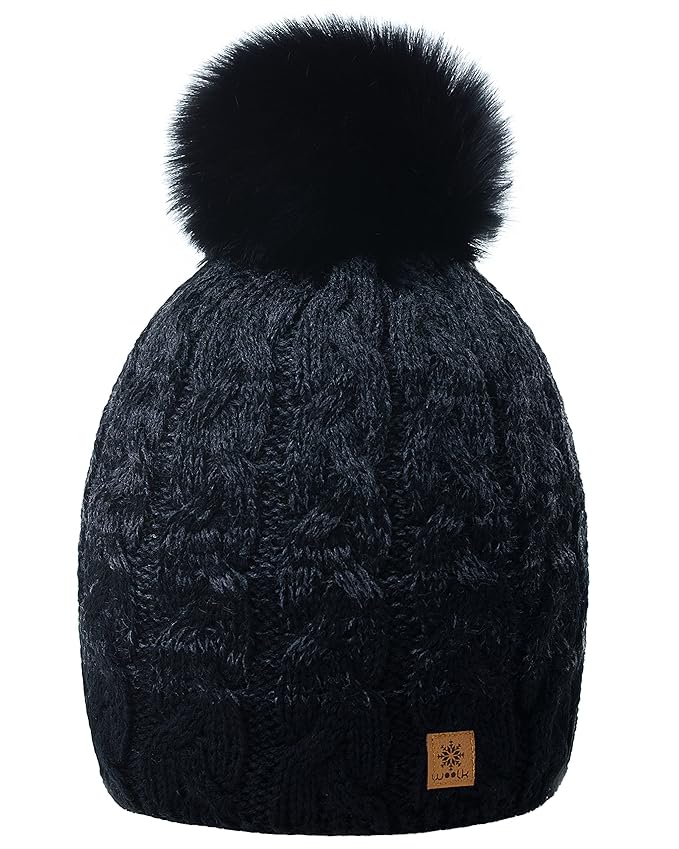 MFAZ Morefaz Ltd Damen Herren Winter Beanie Strickmütze Mütze Wurm Fleece Bommel Fashion Ski