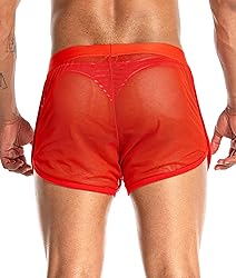 FIROTTII Mens Mesh Shorts Sexy Boxers See Through
