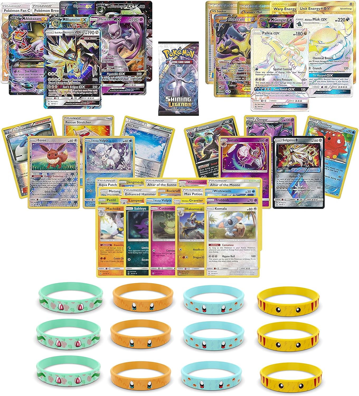 Amazon Playoly ポケモン ウルトラレア シークレットレア ホイル付き レアポケモンカード ブースターパック ポケモンインスパイアブレスレット12個 トレカ 通販