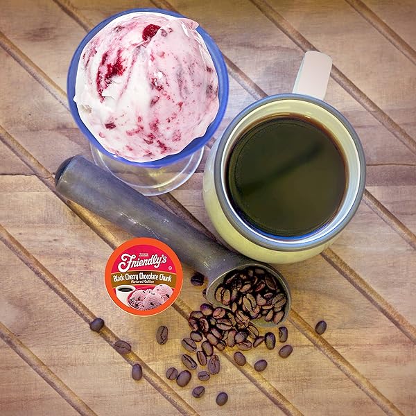 FRIENDLY’S COFFEE PODS, CHERRY CHOCOLATE ICE CREAM FLAVORED FOR KEURIG K CUP BREWERS, BLACK CHERRY CHOCOLATE CHUNK, 40 COUNT (PACK OF 1)