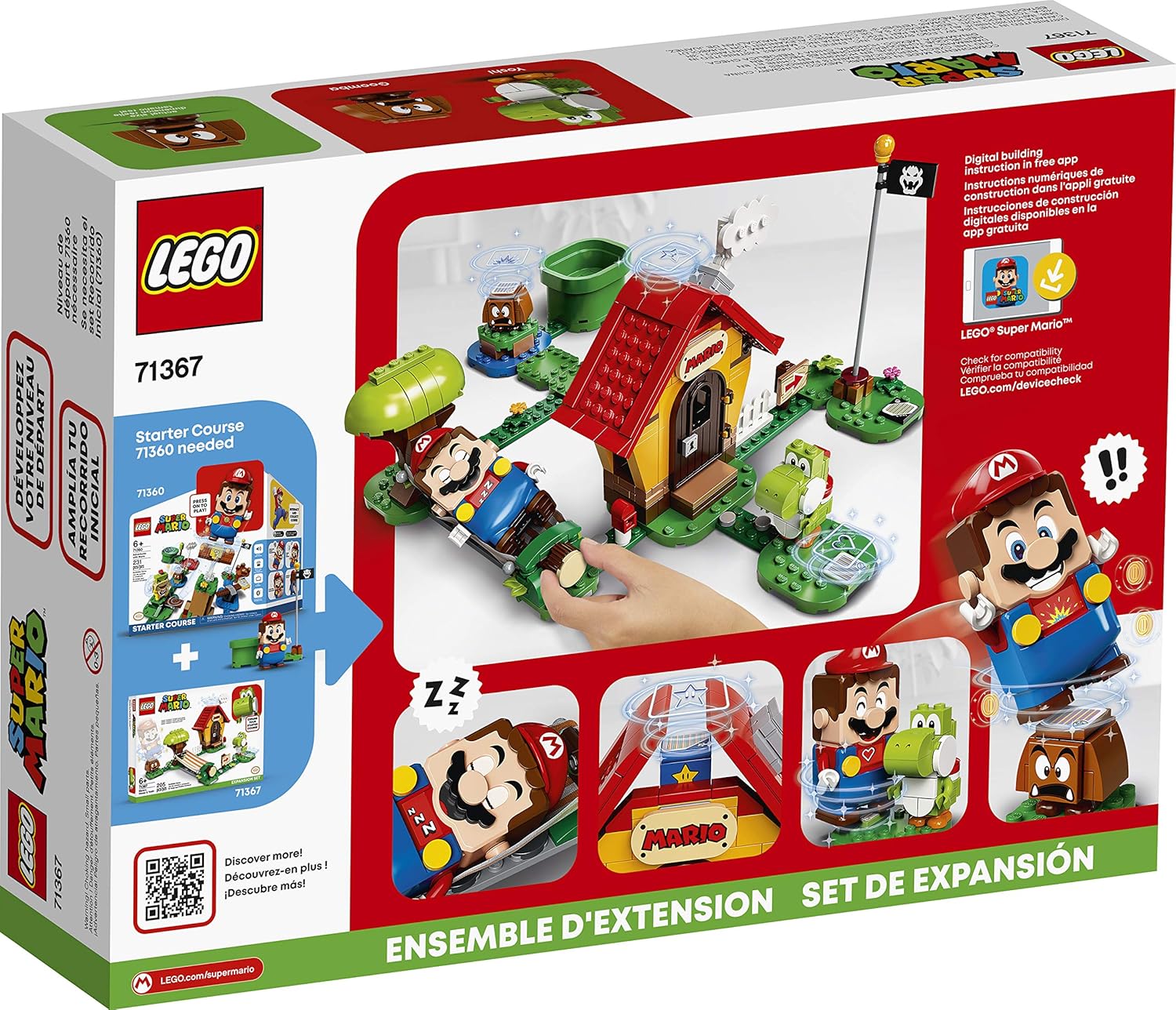 LEGO Super Mario Mario’s House & Yoshi Expansion Set 71367 Building Kit, Collectible Toy to Combine with The Super Mario Adventures with Mario Starter Course (71360) Set (205 Pieces): Toys & Games