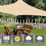 HEYOMART Sun Shade Sail 3m x 5m Rectangle UV 98% Yellow with Rope view 4