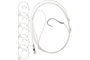 UNCLE MO'S SALTWATER TACKLE UMT 1, 5 &10 Pack Options Blackfish Tautog 1 Hook High Rig for Saltwater - Size 3/0 BKK Bait Hook Black - 60lb Heavy Duty Mono, Dropper Loop - Hand Tied