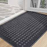 BEQHAUSE Dirt Trapper Door Mat 32" x 48", Waffle Door Mats Indoor Entrance, Dog Doormats for Mud Paws Absorbent and Dirt Resist Floor Mats Non-Slip Washable Rugs for Entryway Welcome Mat, Dark Grey