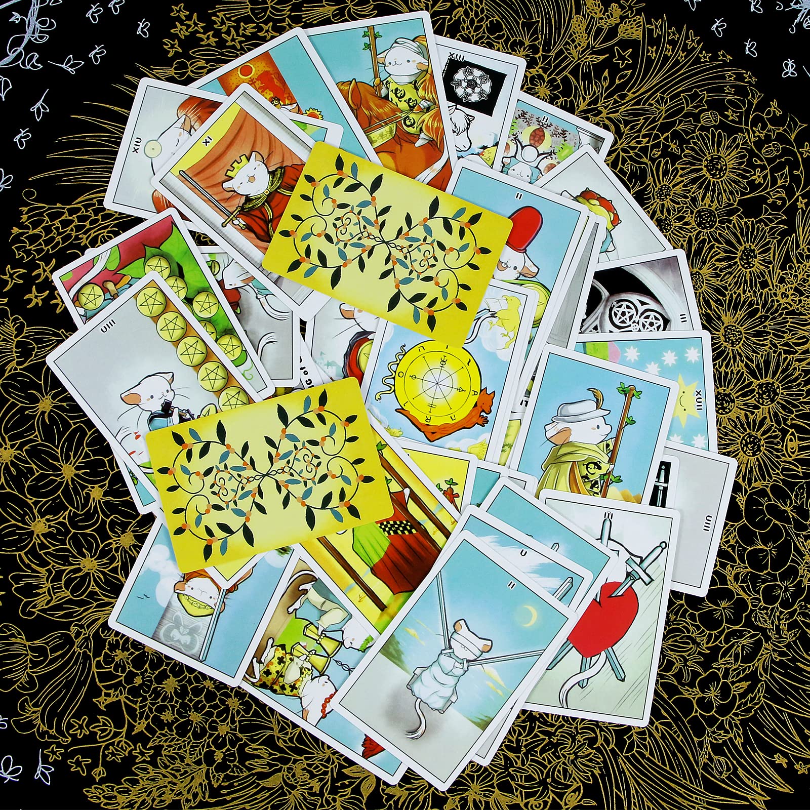 mrdiyshisha Tarot of Mugi, 78 Adorable Tarot Cards, Animal Tarot Deck for Beginners