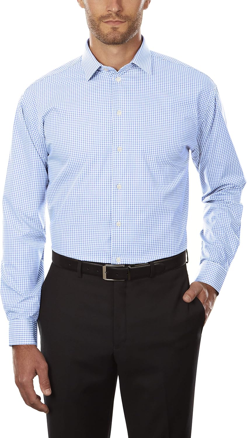 Unlisted by Kenneth Cole Men's Dress Shirt Regular Fit Checks and Stripes (Patterned) at  Men’s Clothing store