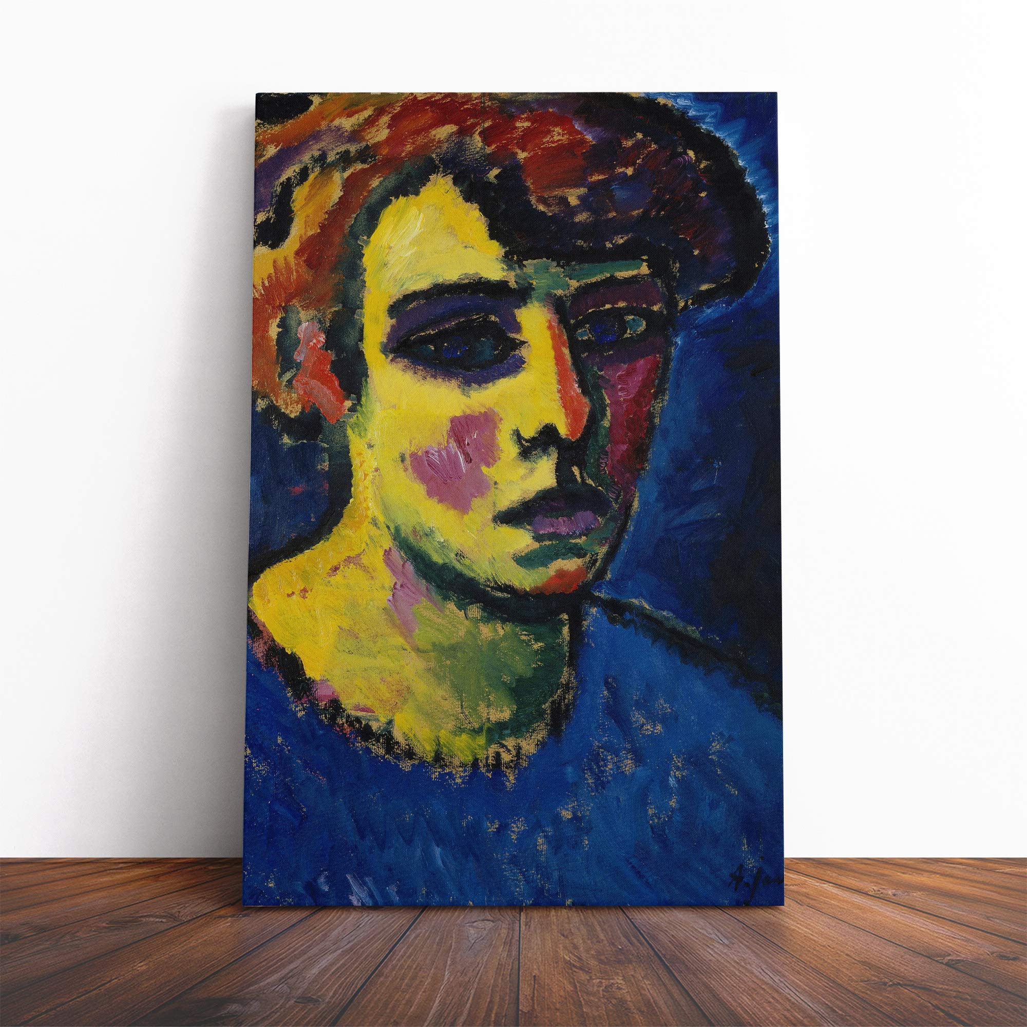 Alexi Von Jawlensky Head of a Woman Canvas Print | Gallery Wrapped 30mm Frame Wall Art | 20x14 inches | Ready to Hang | Modern People Picture | Living Room Bedroom Lounge Office
