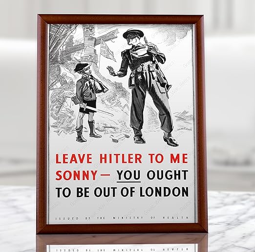 Amazon Com Upcrafts Studio Design Anti Fascist Poster Ww2 British Propaganda Fine Art Print 8 3x11 7 Brown Wood Framed Poster Anti Nazi Anti German Posters Prints