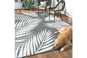 GENIMO Outdoor Rug Waterproof for Patios Clearance, Reversible Outdoor Plastic Straw Camping Rug Carpet, Large Area Rugs Mats