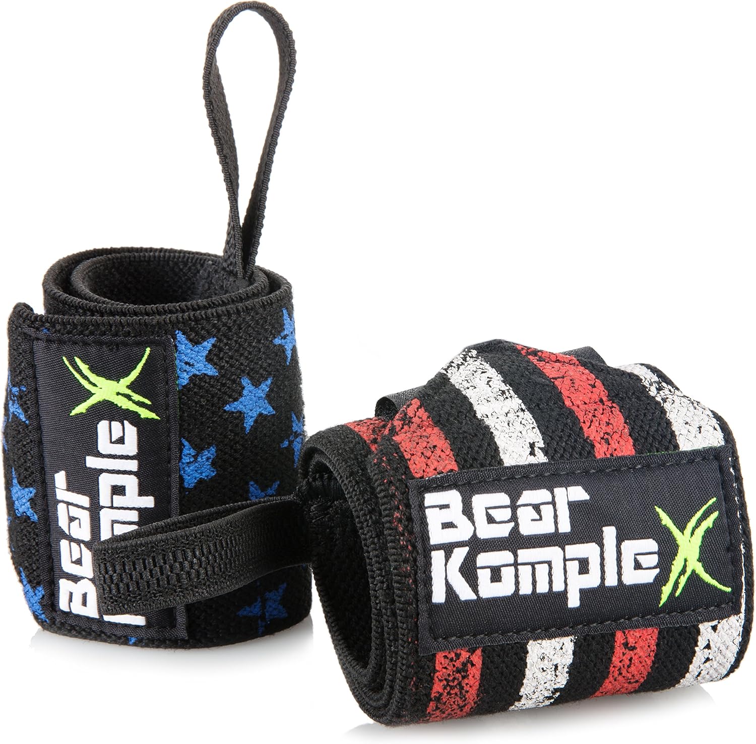 Wrist Support Band Wraps for Weightlifting: Stabilizer Grip for Right / Left Hand with Thumb Hooks - Workout Wraps for Crossfit, Strength Training, Power Lifting and More - 18 Inch Pair, Stars&Stripes : Sports & Outdoors