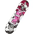 Punisher Girls Skateboard Complete with 31.5" x 7.75" Double Kick Concave Deck Canadian Maple ABEC-7 Bearings