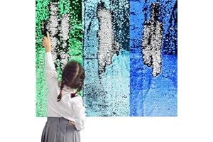 Irenare 3 Pcs Sensory Wall Sequin Flip Fabric for Boys and Girls 40 x 13 Inch Sensory Graffiti Reversible Sequin Fabric Room Decor for Classrooms Autism