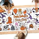 Hidnvefen Giant Halloween Coloring Tablecloth for Kids 30x72 Inch | Jumbo Halloween Coloring Poster & Paper Table Cloth Halloween Arts and Crafts, Classroom Party Decorations & Gifts