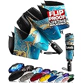 TUMELLA Inverted Windproof Umbrella, Large, Strong & Light, Portable and Automatic Reverse Folding Rain Umbrella, Durable Premium Grip, Fits Car & Backpack