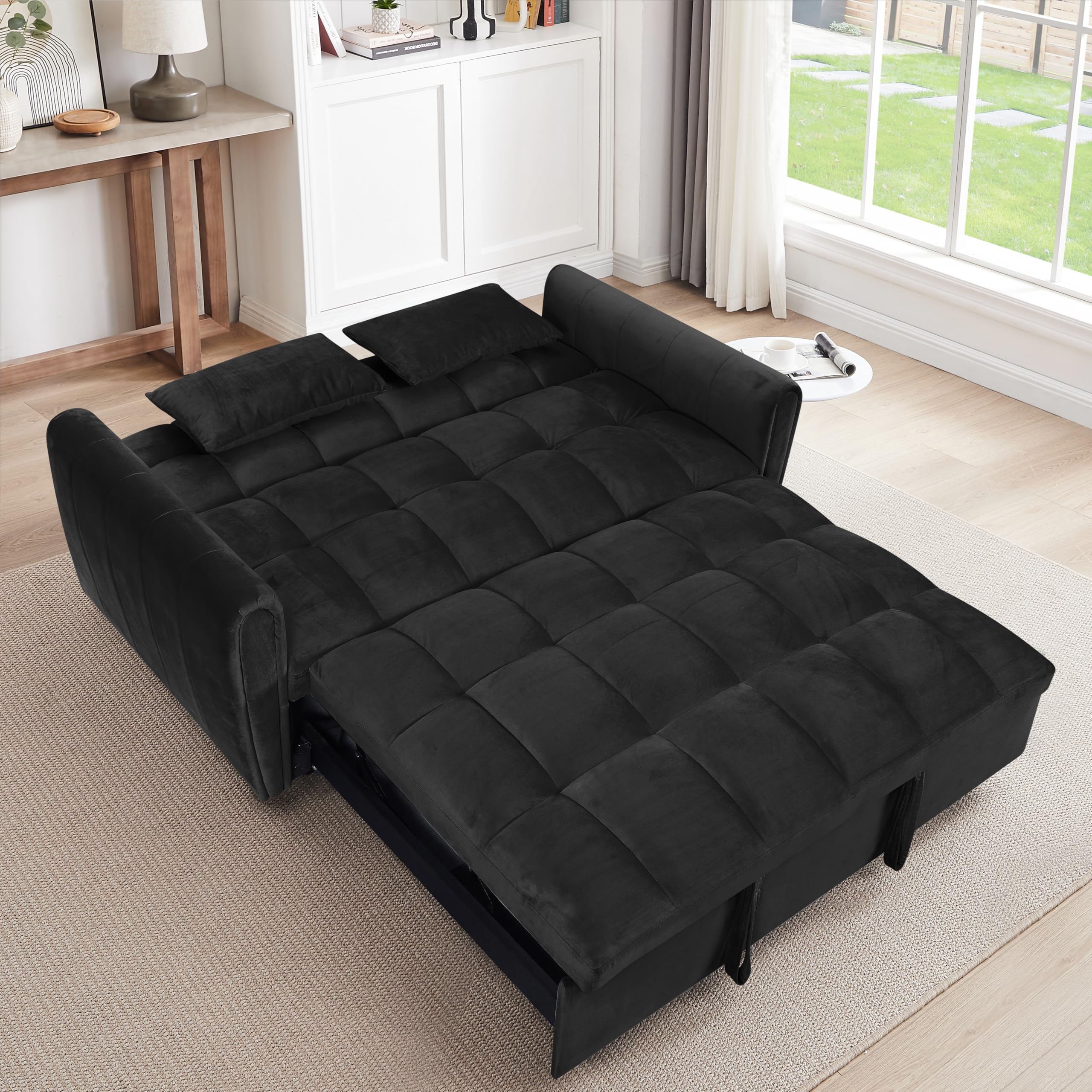 65-Inch Loveseat with Pull Out Sleeper Couch