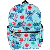 Lilo and Stitch 16 Inch Allover Print Laptop Backpack (Aqua)
