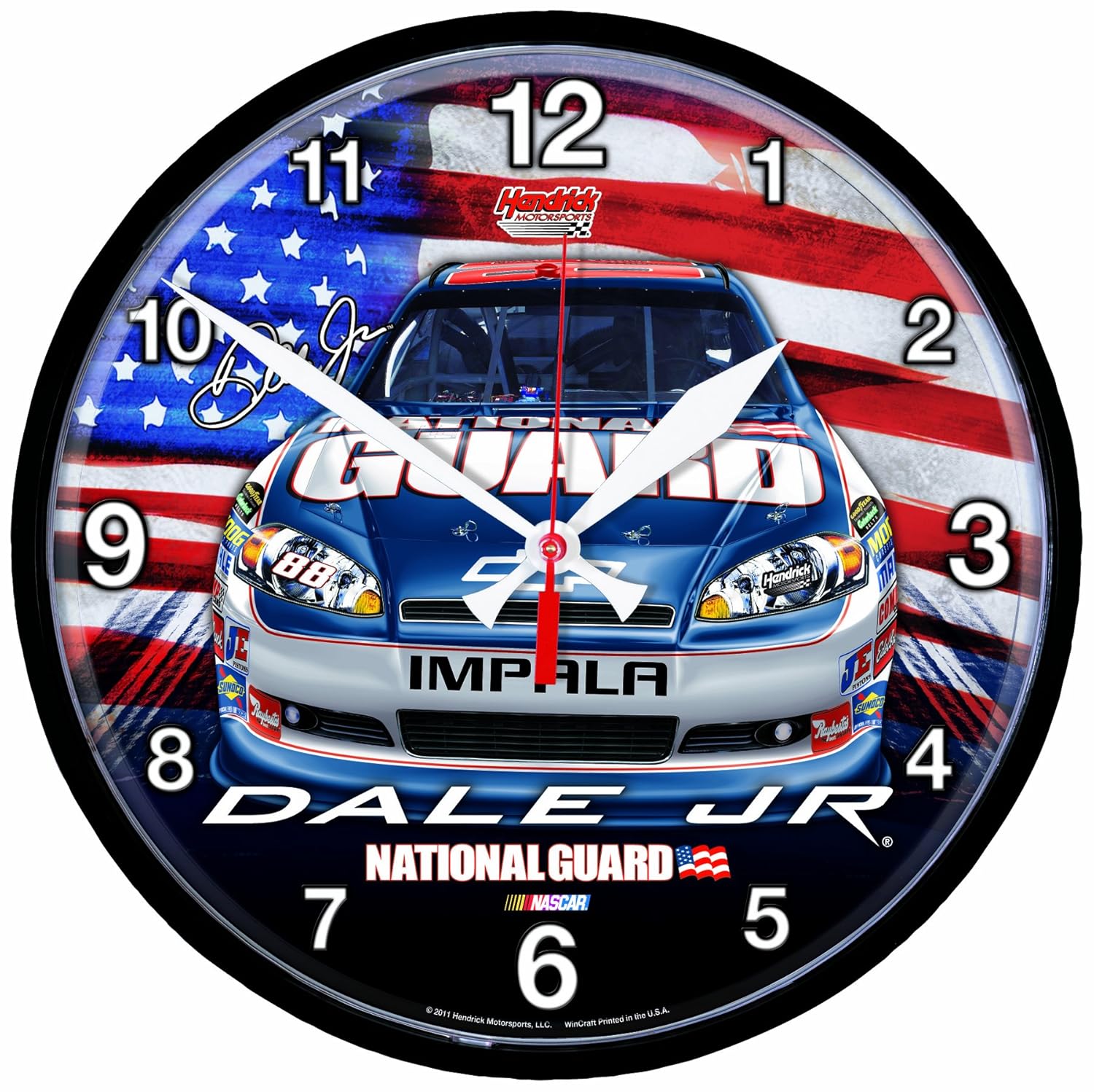 NASCAR Dale Earnhardt Jr Round Clock Sports Fan Wall