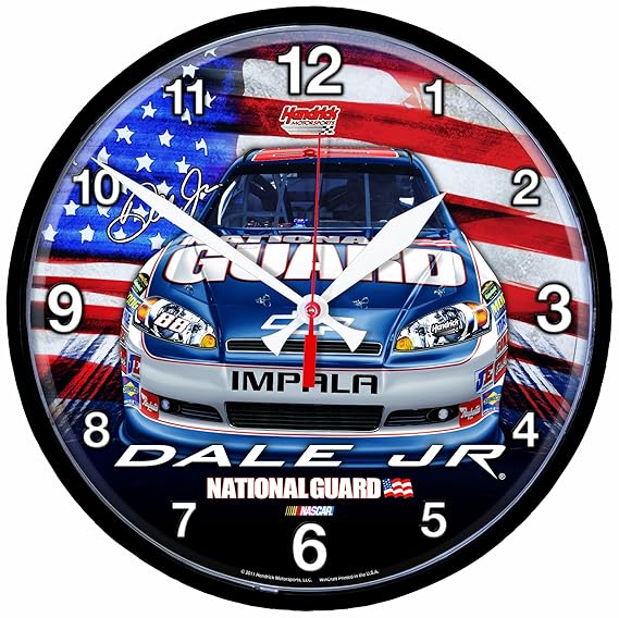 NASCAR Dale Earnhardt Jr Round Clock Sports Fan Wall