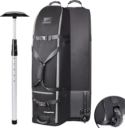 CHAMPKEY Premium Soft Padded Golf Travel Bag with Wheels 1200D Oxford Fabric