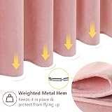 Waterproof Narrow Shower Curtain 92x182cm Linen Look Pink view 7