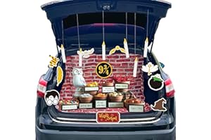 JKHYCF Halloween Trunk or Treat Car Decorations kit, Halloween Potters Decorations Floating Candles for Halloween Car SUV Decorations, Harry Cutouts Wizard School Trunk or Treat Halloween Outdoor Decor