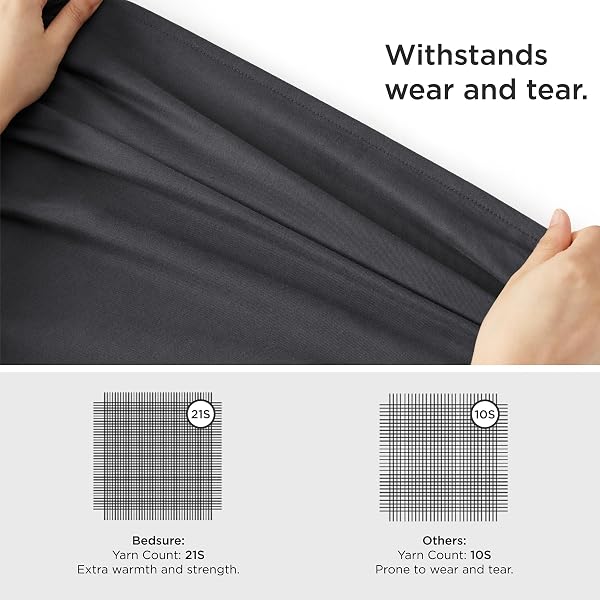 BEDSURE 100% COTTON SHEETS, KING SIZE SHEETS SET, ULTRA SOFT & COMFORT COTTON KING SHEET WITH DEEP POCKET UP TO 16″, 4 PIECE HOTEL LUXURY BEDDING BEDSHEETS FOR WOMEN, MEN, KIDS & TEENS – GREY BLACK