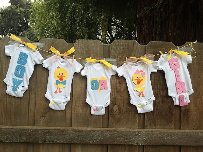 Amazon Com Boy Or Girl Ducks Gender Reveal Onesie Baby Shower