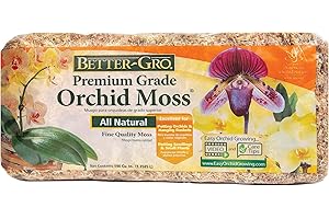 Better-Gro Premium Grade Orchid Moss - 100% Natural, Imported Sphagnum Moss for Orchids, Ferns, and Hostas, Excellent for Hanging Baskets and Propagating Plants - 190 Cubic Inches
