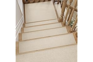 MontVoo Stair-Treads Non Slip Indoor 15PCS, Stair Runner for Wooden Steps Rubber Backing, Carpet Stair Treads Residue Free, S