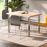 Emuca Adjustable Table Leg Ø60x870mm Chrome Steel 50 kg Cap view 5