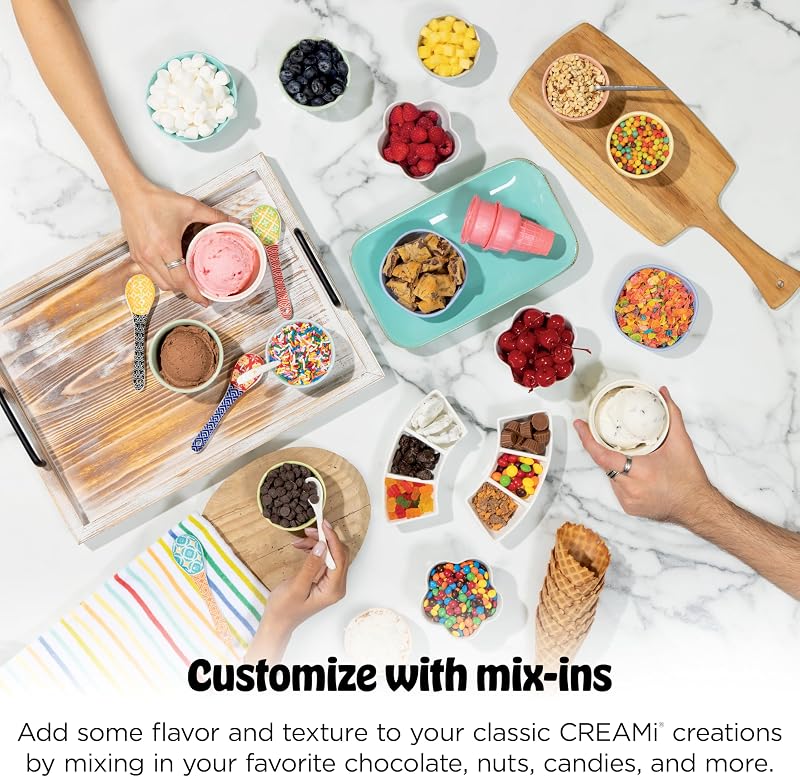 CREAMi Swirl - Macchina per gelato e servire, sorbetto, frappè, yogurt congelato, programma a basso contenuto calorico e altro, 13 in 1, manico morbido e 2 confezioni di crema Swirl da 453,6 g,