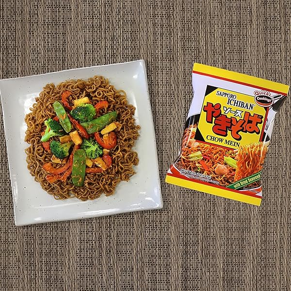 [SAPPORO ICHIBAN] YAKISOBA, NO.1 TASTING INSTANT JAPANESE FRIED NOODLES, DELICIOUS CHOW MEIN (3.6 OZ. X 24 PACKS) | 24 PACK CASE