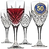 Godinger Dublin Wine Glasses, Stemmed Wine Glass Goblets, Stemmed Drinking Glasses, Glass Cups, Barware & Drinkware, 10oz Set of 4