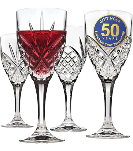 Amazon.com | Russian Cut Crystal Red White Wine Glasses Goblets