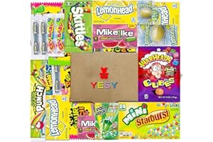 YESY Sour Candy Box -Bulk Sour Candy Variety Pack - Individually Wrapped Super Sour Favorites - Sour Candy Mix with Sour Skittles, WarHeads, Sour Patch Kids, Lemonhead and More - 30 Count for Kids and Adults