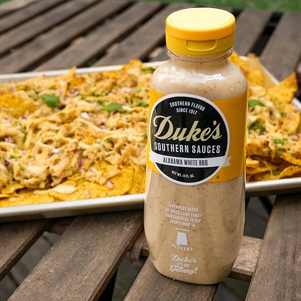 DUKE’S ALABAMA STYLE WHITE SOUTHERN DIPPING SAUCE – TANGY VINEGAR & HORSERADISH, 14 OUNCE (PACK OF 1)
