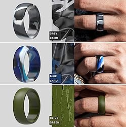 ThunderFit Silicone Wedding Rings for Men, Rubber