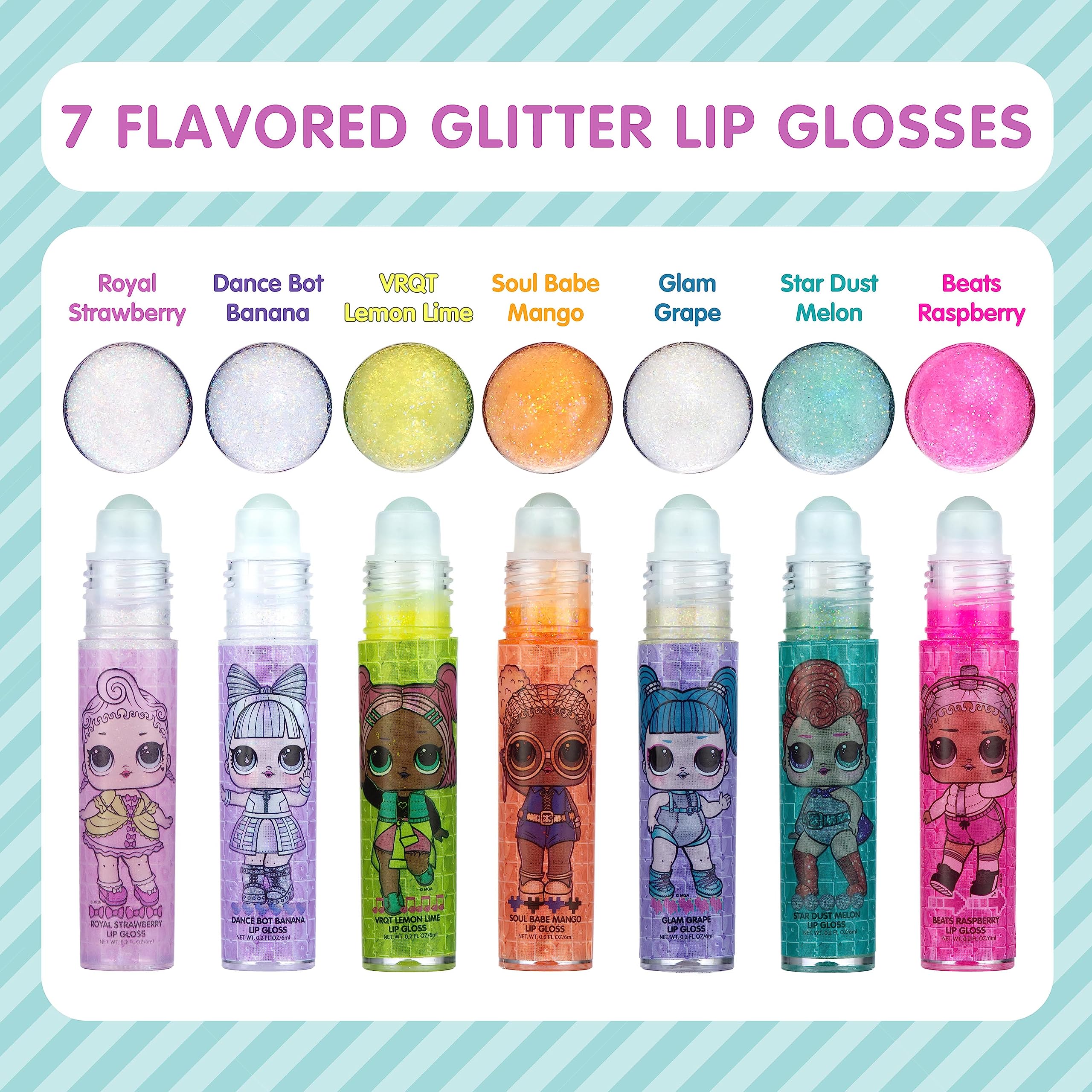 L.O.L. Surprise! Party Favors - 7PC Lip Gloss Canister with Bonus Stickers Party favor