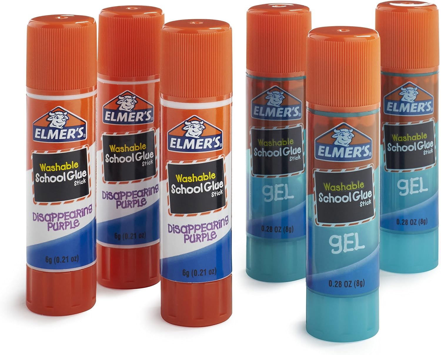 Elmer's Washable School Glue, Gel & Disappearing Purple, 6 Pack : Office Products