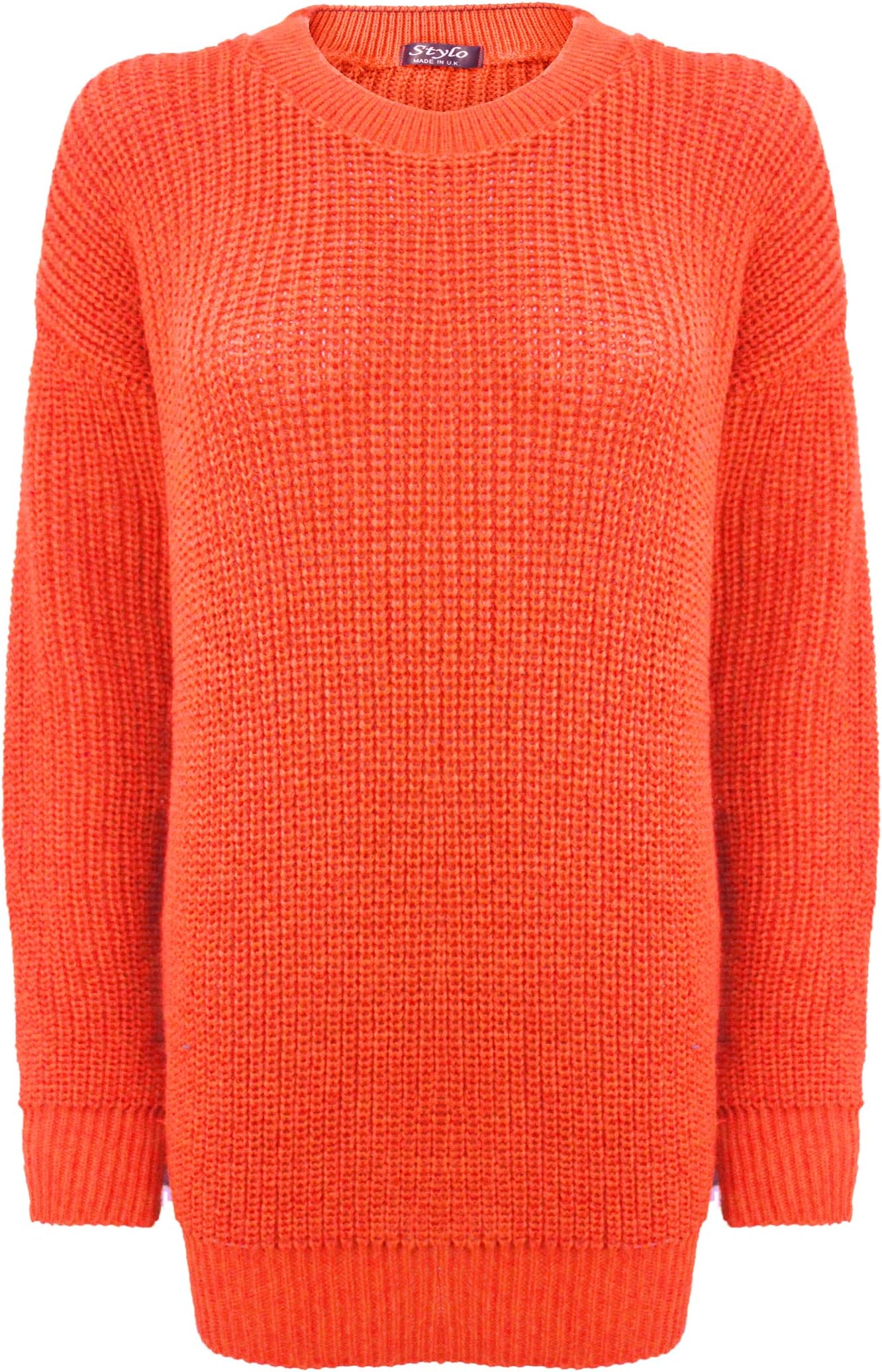 Ladies New Plain Chunky Knit Loose Baggy Oversized Jumper Tops Women's Long Sleeve Knitted Smart Formal Everyday Casual Classy Lightweight Knitwear Sweater