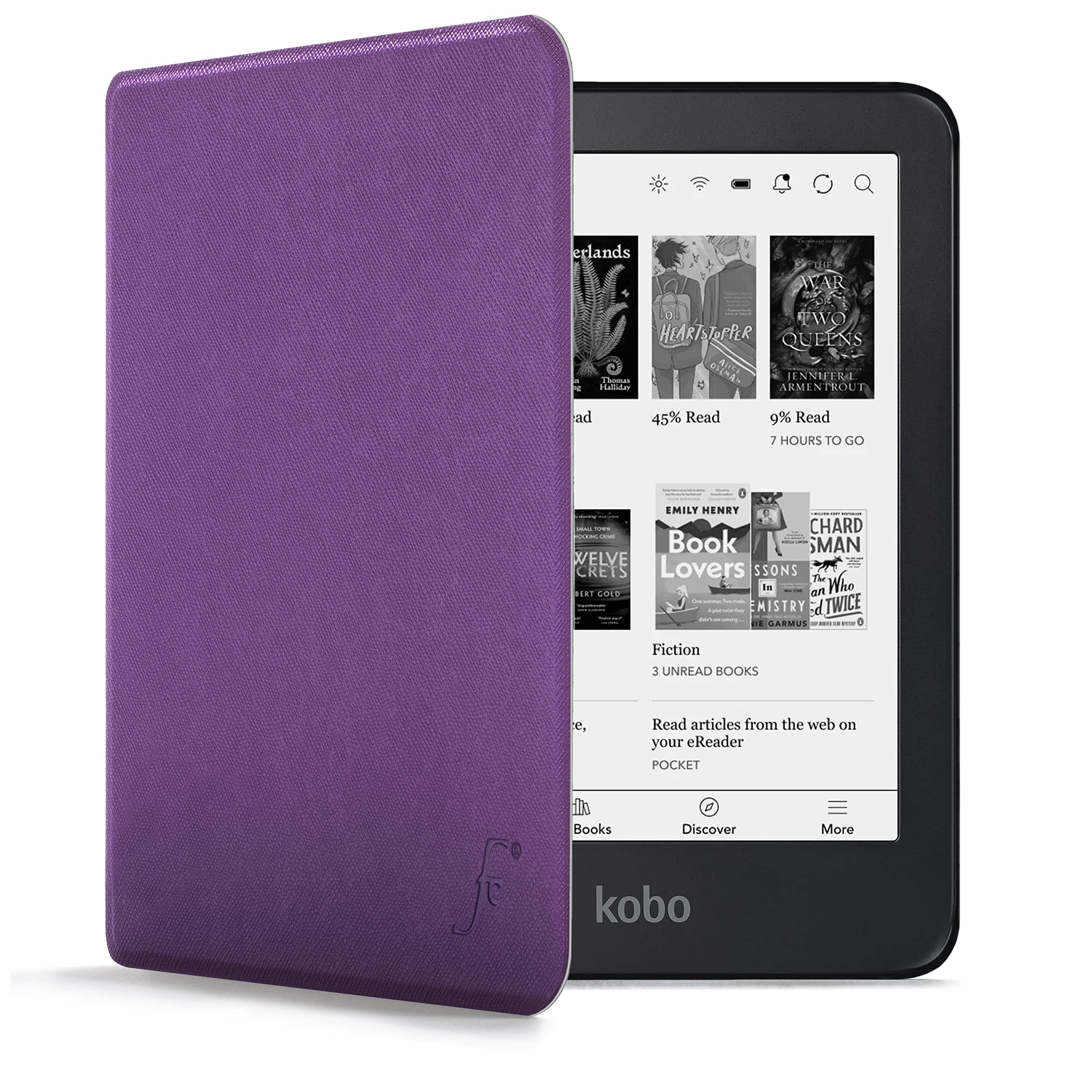 Forefront Cases Cover for Kobo - Lightweight Kobo Clara 2E 2022 Case, Shell Design - Purple - Slim & Light, Smart Auto Sleep-Wake, Protective Cover