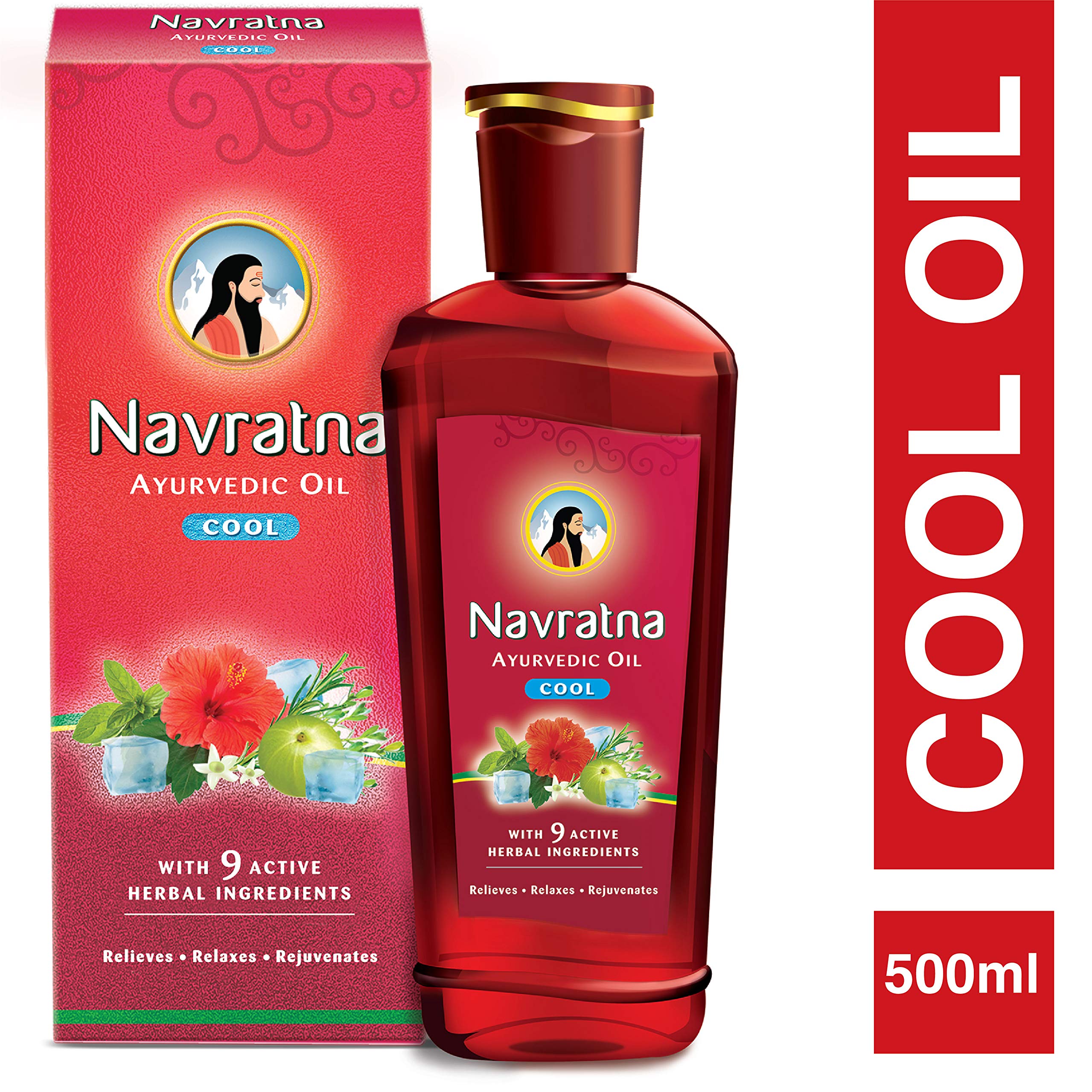 Navratna Ayurvedic cool hair oil with 9 herbal ingredients, 500ml Buy