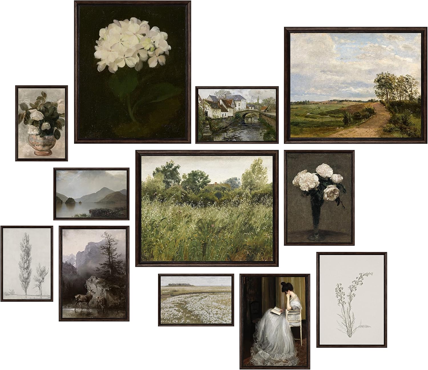 Wall Décor - 97 Decor Vintage Wall Art Decor - Vintage Posters for Room Aesthetic Picture, Eclectic French Country Botanical Painting, Moody Farmhouse Cottagecore Gallery Wall Print for Bedroom Kitchen (UNFRAMED)