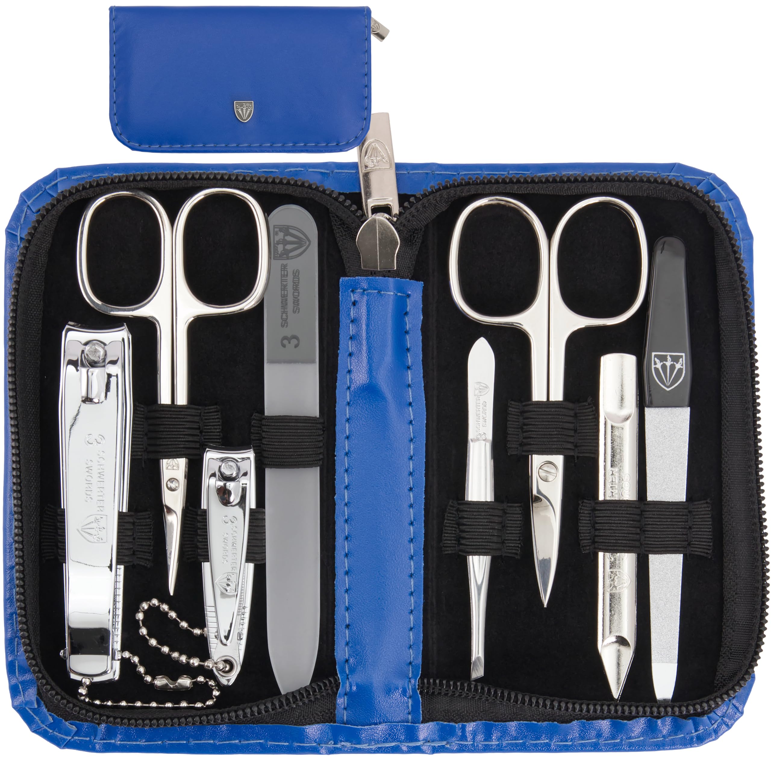 3 Swords Germany - brand quality 8 piece manicure pedicure grooming kit set for professional finger & toe nail care, Made by 3 Swords