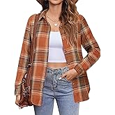 Zeagoo Flannel Shirt Women Button Down Long Sleeve Plaid Shirts Collared Casual Work Tops S-2XL