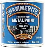 Hammerite Direct to Rust Metal Paint Smooth Black 250ML Rust Protection view 2