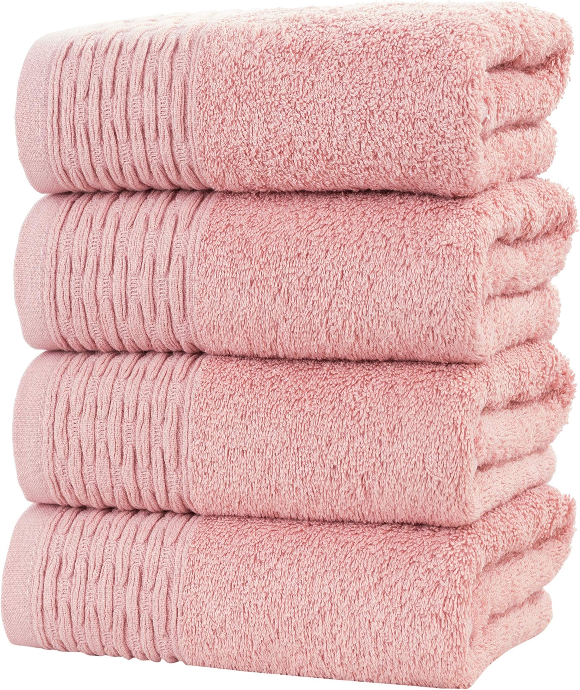 HALLEY Turkish Cotton Towels (Pack of 4) Hand Towels Super Soft Highly Absorbent 100% Cotton Towels for Bathroom and Kitchen for Mother’s Day (Ivory White)OEKO-TEX STANDARD 100